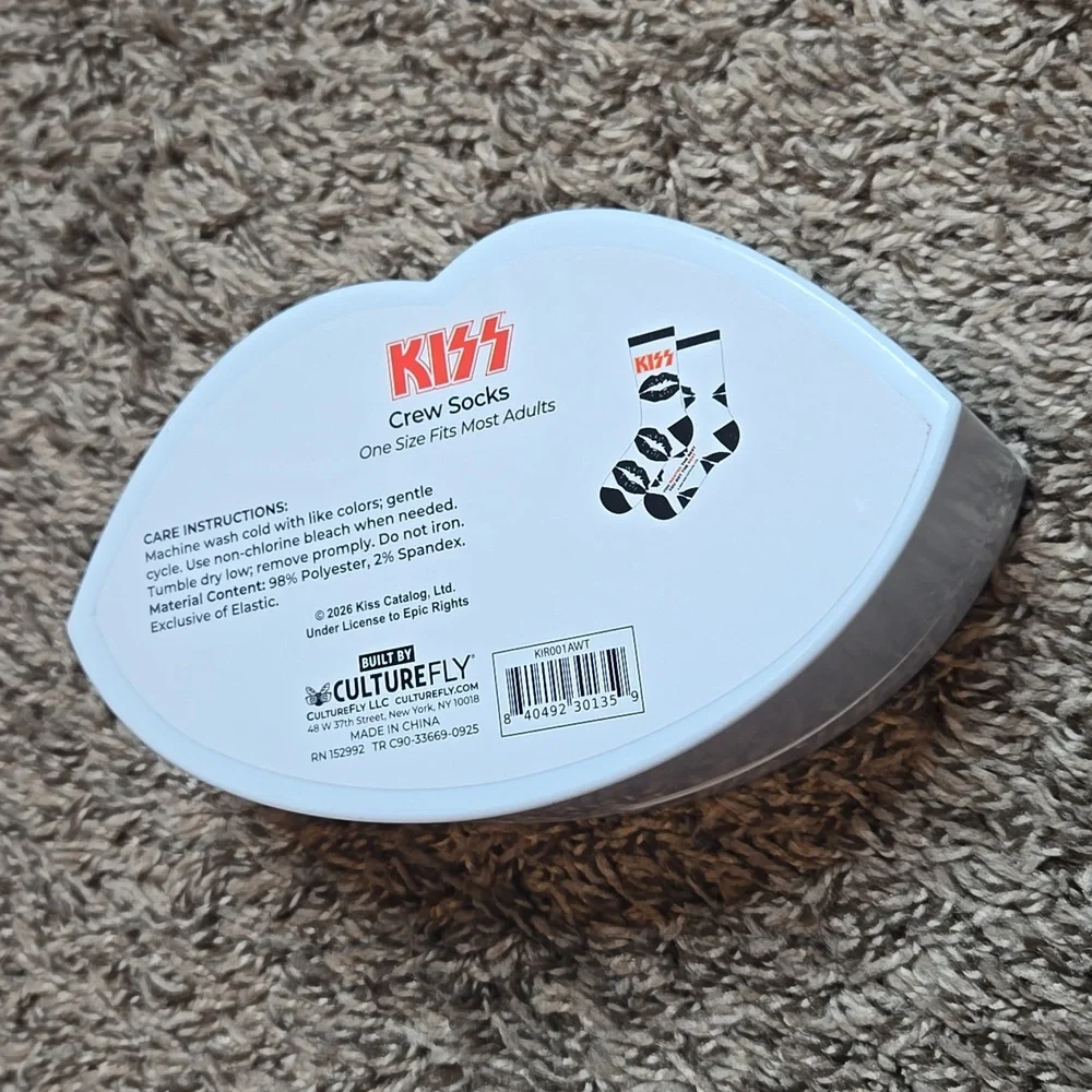 KISS Rock Band Culturefly Container Tin with Crew Socks One Size Fits Most